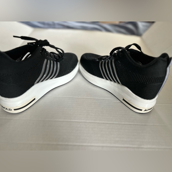 Black Platform Sneakers with White Stripes - Picture 5 of 10